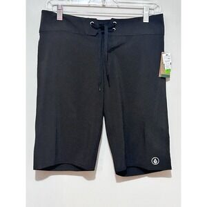 VOLCOM Mod-Tech Board‎ Beach Shorts Men's Size S Black Polyester - Solid Black